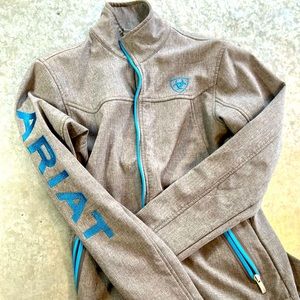 Ariat Ladies Softshell Gray and Light Blue Jacket XS